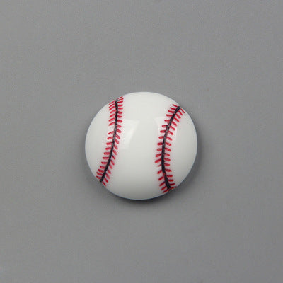 Yellow tennis ball shaped refrigerator magnet with white lines, made of resin and a strong magnet. - Image 14