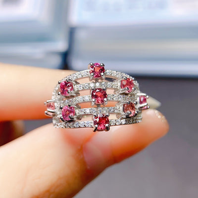Anillo de Granate Natural con Magnesio y Aluminio para Mujer - Image 3