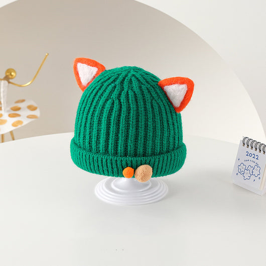 Gorro Tejido de Lana Cálido con Diseño Adorable de Melón para Bebé - Image 4