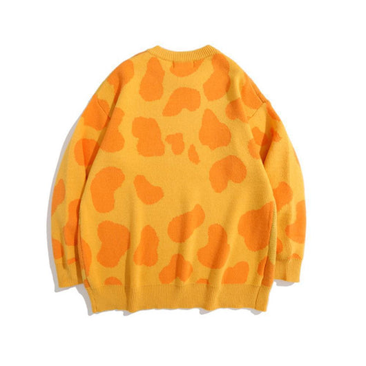 Suéter Holgado para Hombre con Cuello Redondo y Estampado Jirafa - Image 5