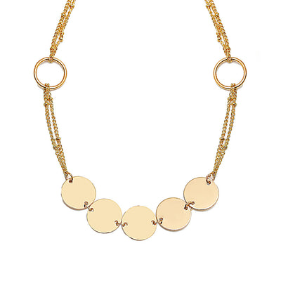 Conjunto de Collar y Pulsera Retro Disco Metálico - 2 Piezas - Image 2