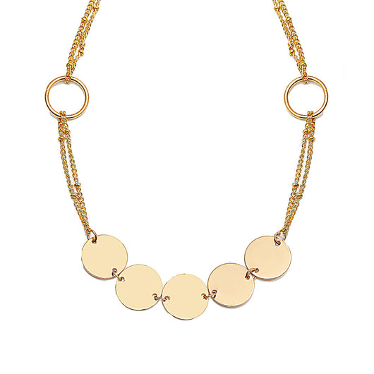 Conjunto de Collar y Pulsera Retro Disco Metálico - 2 Piezas - Image 2