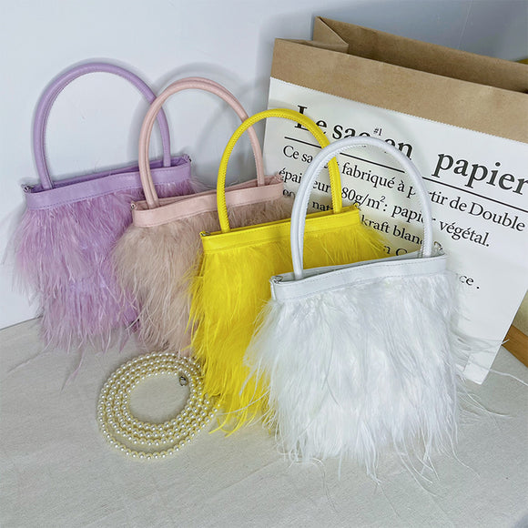 Bolso Mensajero de Perlas con Cadena para Mujer