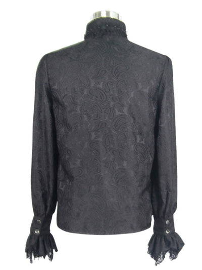 Camisa Medieval Retro Europeo Estilo Corte Británico para Hombre - Image 6
