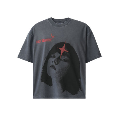 Camiseta Suelta Estampado Vintage para Hombre - Image 6