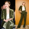 Traje Casual Elegante con Pantalón Ancho de Pierna Amplia