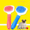 Peine Masajeador de Silicona Azul para Perros y Gatos - Cepillo de Baño y Limpieza