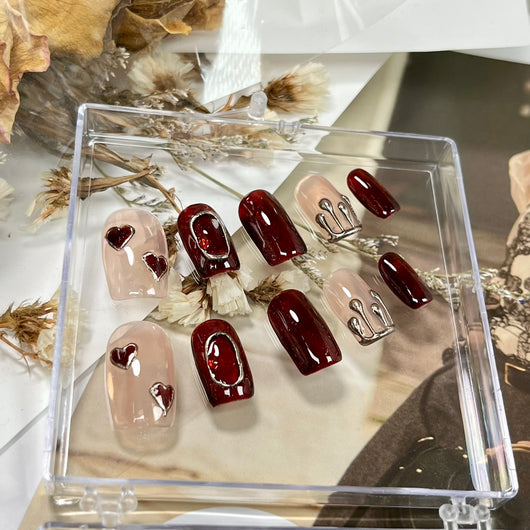 Uñas de Novia Ojo de Gato Rojo Intenso - Aplicación Manual Premium - Image 3
