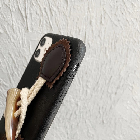 Funda de Cuero Suave para Celular - Botón Cuerno Otoño Invierno - Image 11