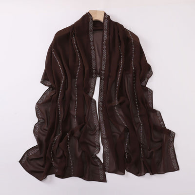 Pañuelo de Gasa de Perlas para Mujer - Elegancia Moderna - Image 34