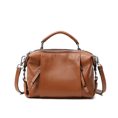 Bolso Mensajero de Cuero Genuino con Doble Compartimento para Mujer - Image 9