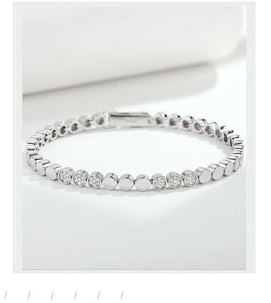 Pulsera de Moissanita Redonda Plateada en Oro - Diseño Burbuja Exclusivo para Mujer - Image 10