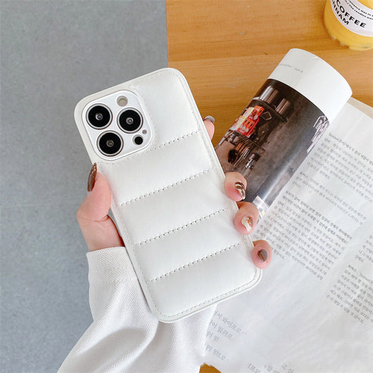 Funda para Celular Acolchada Colores Sólidos Estilo Down Jacket - Image 8