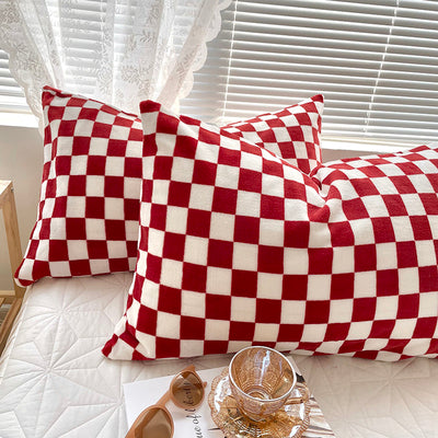Par de Fundas de Almohada Franela Escocesa Coral Suave - Image 4