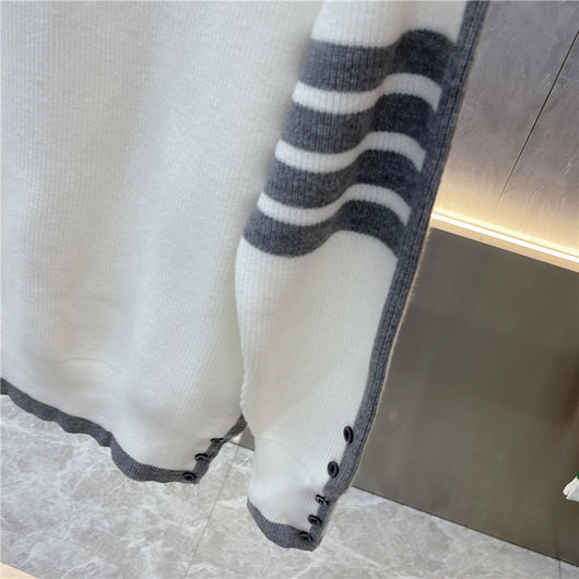 Suéter de Cuello Redondo a Rayas - Pullover Versátil para Hombre Joven - Image 29