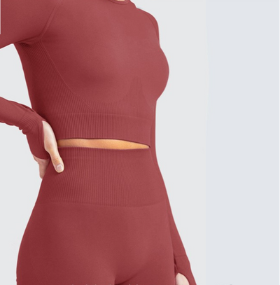 Conjunto Deportivo Sin Costuras de Alta Elasticidad para Yoga y Gimnasio - Image 11