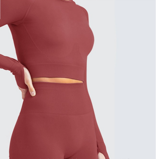 Conjunto Deportivo Sin Costuras de Alta Elasticidad para Yoga y Gimnasio - Image 11
