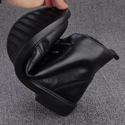 Botines de Plataforma en Cuero Premium - Estilo Moderno y Versátil - Image 9