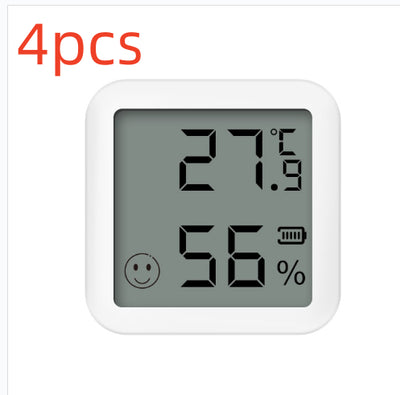 White mini Bluetooth temperature and humidity sensor with LCD display showing 27.9°C and 56% humidity. - Image 6