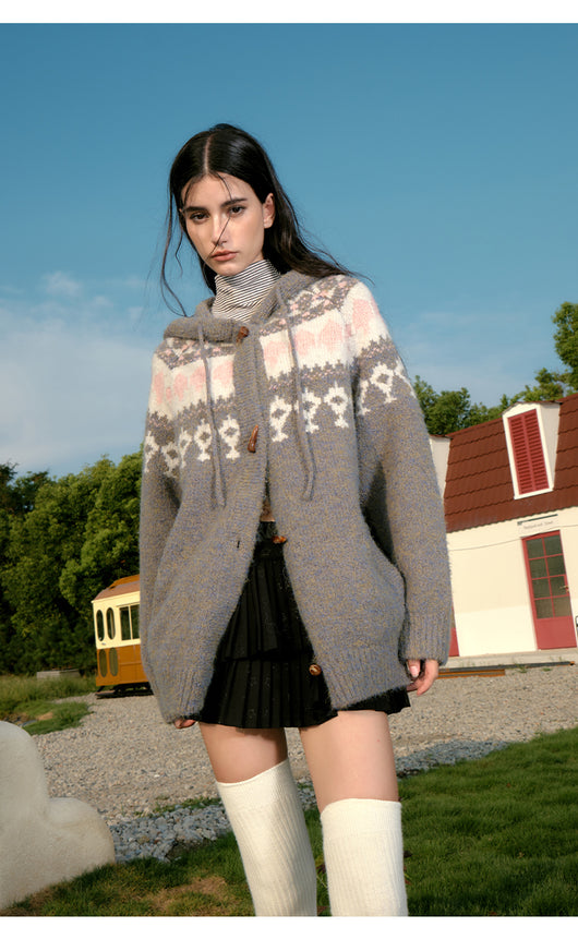 Cardigan Tejido con Capucha para Parejas - Suéter Grueso y Cálido - Image 19