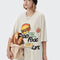 Playera Holgada Estampado Hamburguesa y Papas Fritas Cartoon