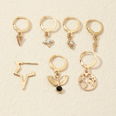 Set de Aretes Geométricos Retro en Forma de U - Clips para Oreja - Image 5