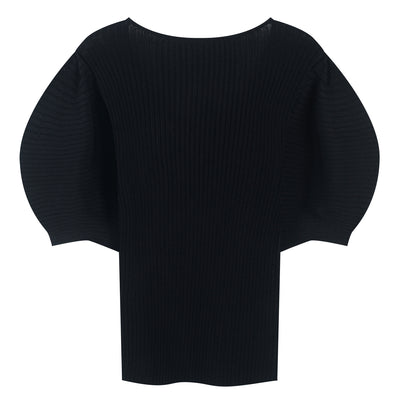 Blusa de Punto Escote en V con Mangas Abullonadas Holgadas - Image 7