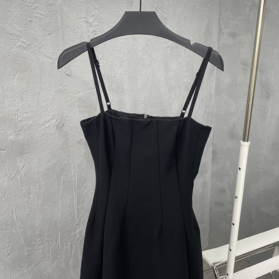 Vestido Negro con Tirantes Ajustables Estilo Temperamento - Image 10