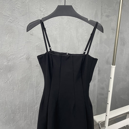 Vestido Negro con Tirantes Ajustables Estilo Temperamento - Image 10