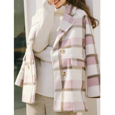 Abrigo de Lana Cashmere Cuadros Talla M - Image 4