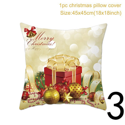 Funda de Almohada Navideña con Estampado Santa para Decoración del Hogar - Image 59