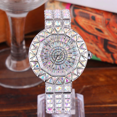 Reloj de Moda con Cristales Brillantes Resistente al Agua