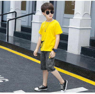 Conjunto de Shorts y Playera para Niño con Diseño de Gato - Verano - Image 11