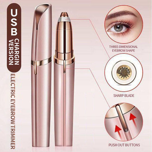 Depiladora Eléctrica 2 en 1 para Cejas y Vello Facial - Recargable USB, Impermeable y Portátil - Image 5