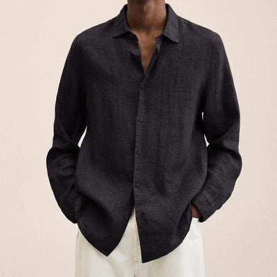 Camisa Cardigan Holgada con Solapa para Hombre - Botones Frontales - Image 2