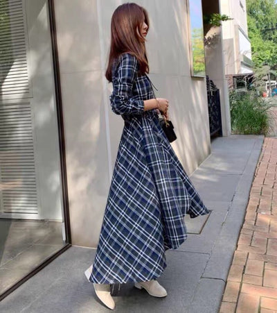 Vestido Camisero Cuadros Manga Larga Versátil - Image 17
