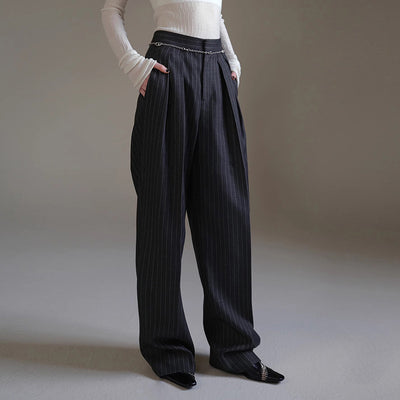 Pantalones de Traje a Rayas Coordinables para Mujer - Otoño e Invierno - Image 3