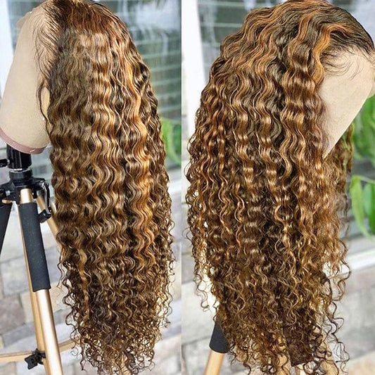 Peluca Frontal de Encaje con Cabello Natural Resaltado