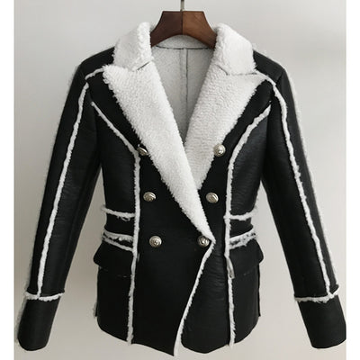 Chaqueta de Cuero Doble Botonadura Slim Fit con Detalles de Piel - Image 14