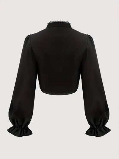 Blusa de Encaje con Botones Frontales y Diseño Exclusivo - Image 4