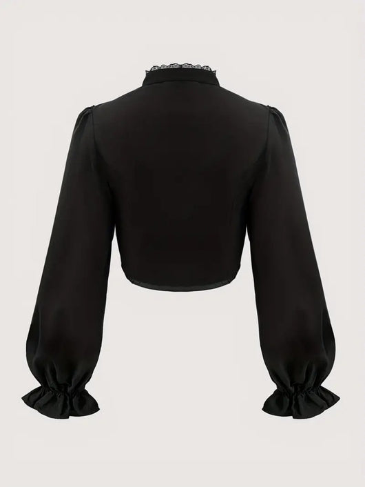 Blusa de Encaje con Botones Frontales y Diseño Exclusivo - Image 4