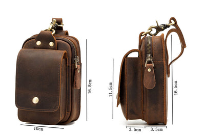 Bolsa de Cintura en Cuero para Hombre con Gancho - Image 6