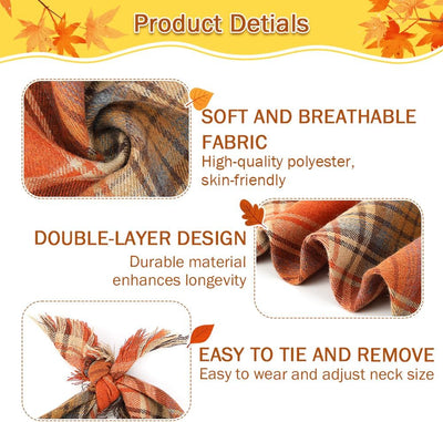 Pañuelo Clásico a Cuadros para Perro con Borlas - Accesorio Elegante para Otoño - Image 4