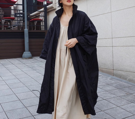 Abrigo Largo Tipo Gabardina para Mujer Talla Grande - Primavera y Otoño - Image 35