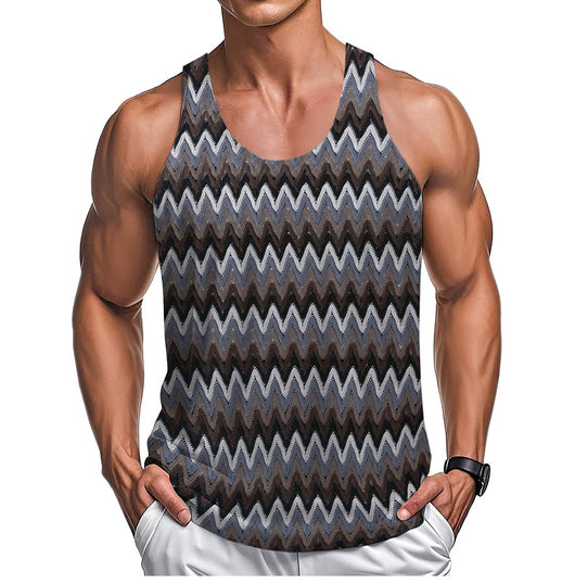 Chaleco Casual Retro para Hombre con Rayas de Contraste en Colores Degradados - Image 9
