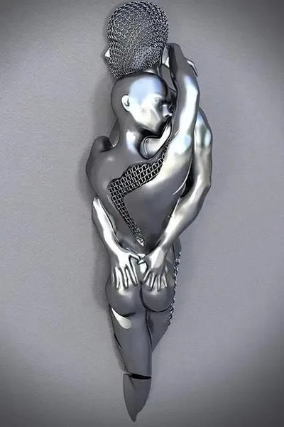 Cuadro de Arte Abstracto en Lienzo - Escultura Metálica Moderna - Image 2