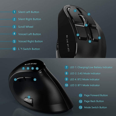Ratón Óptico Bluetooth Dual Modo Recargable - Image 9