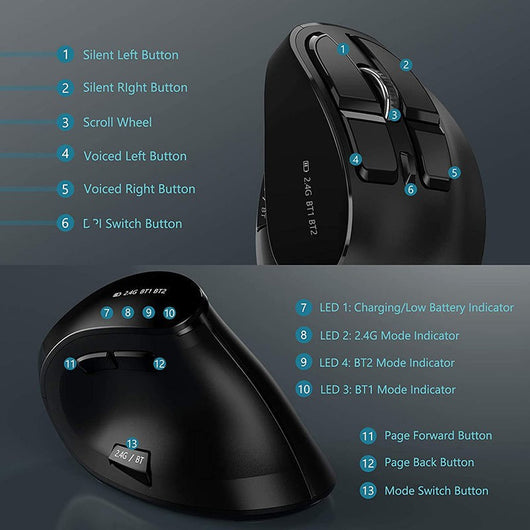 Ratón Óptico Bluetooth Dual Modo Recargable - Image 9