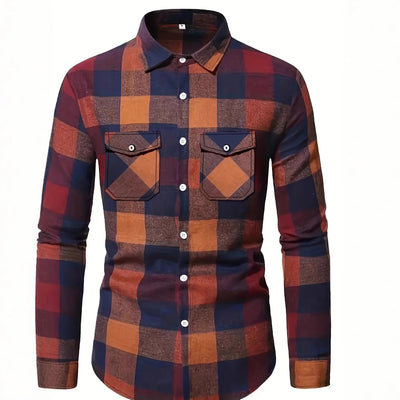 Camisa de Manga Larga con Solapa Elegante para Hombre - Image 3