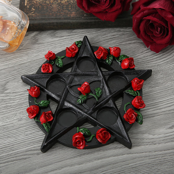 Candelabro Retro Pentagrama THALO - Decoración Gótica Elegante